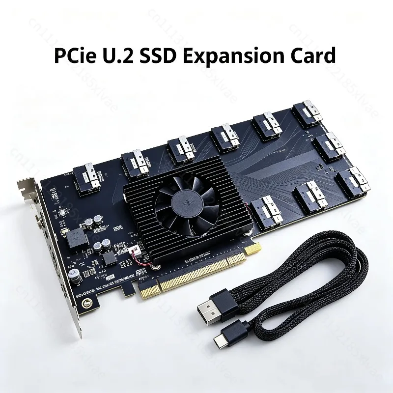 PLX88096 PCIe 4.0 Expansion Card 10-Port SFF-8654 SlimSAS Bifurcation Card No Driver Required