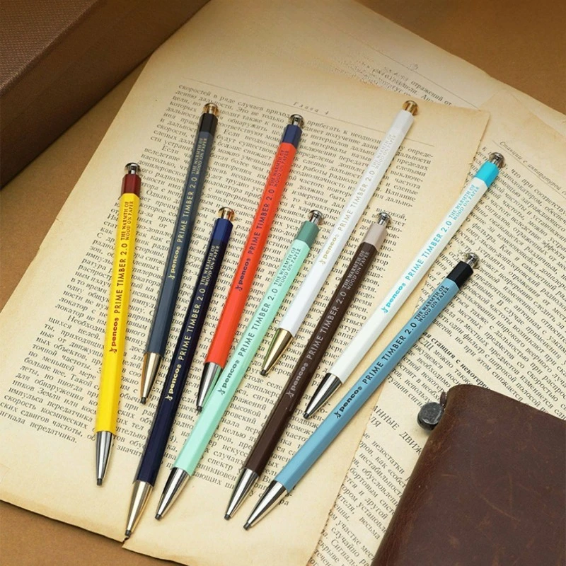 

Japanese HIGHTIDE Pencil Retro Automatic Pencil Color Art School Pencil 2.0mm Stationery School Mechanical Pencils Cute Gift