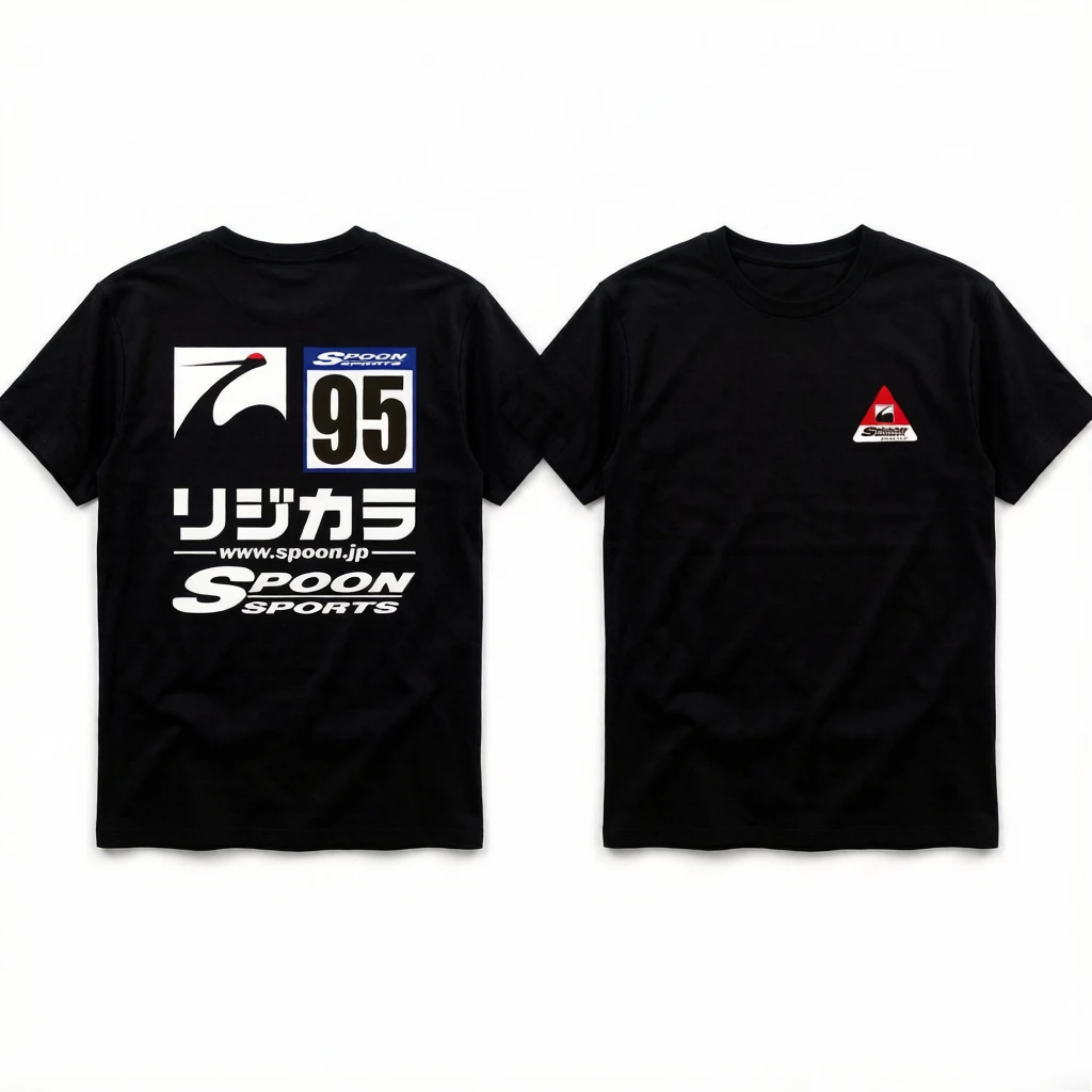 Japan JD Modified Yokohama Wheel Hub Short-sleeved Clothing Summer Men's and Women's Casual Wear Loose Cotton T-shirt