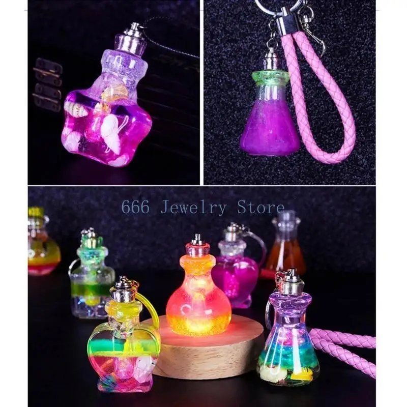 F2TD 7 قطعة متمنيا زجاجة الرمال المتحركة الانجراف زجاجات قالب على شكل قلب راتنجات الايبوكسي قوالب قالب من السيليكون لتقوم بها #2