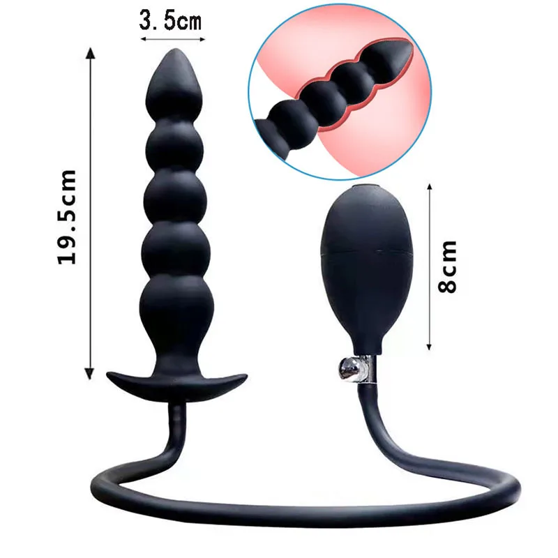 Super Long Inflated Anal Plug Expandable Dildo Big Butt Plug G-spot Prostate Massage Anus Trainner BDSM Sex Toys For Women Men