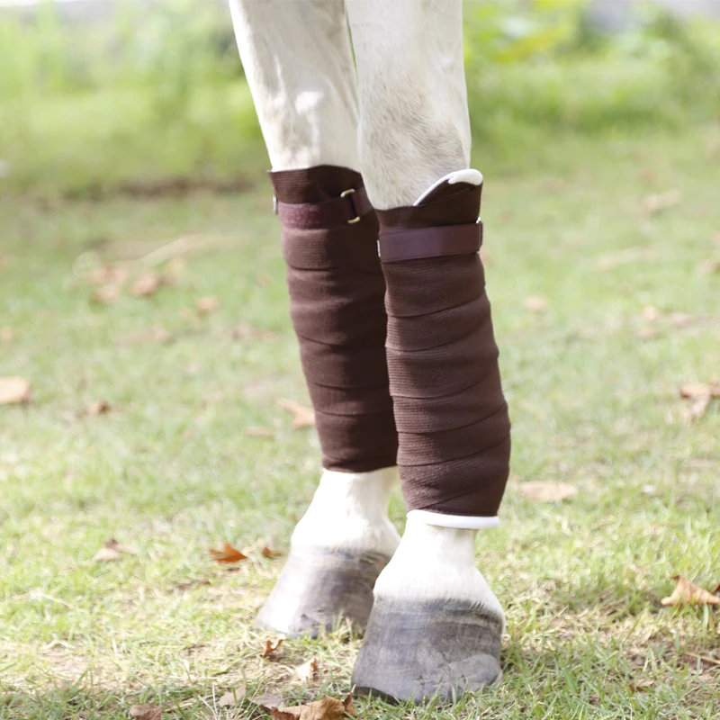 Cavassion equestre equitação bandagem evitar perna inchaço dois em um cavalo botas