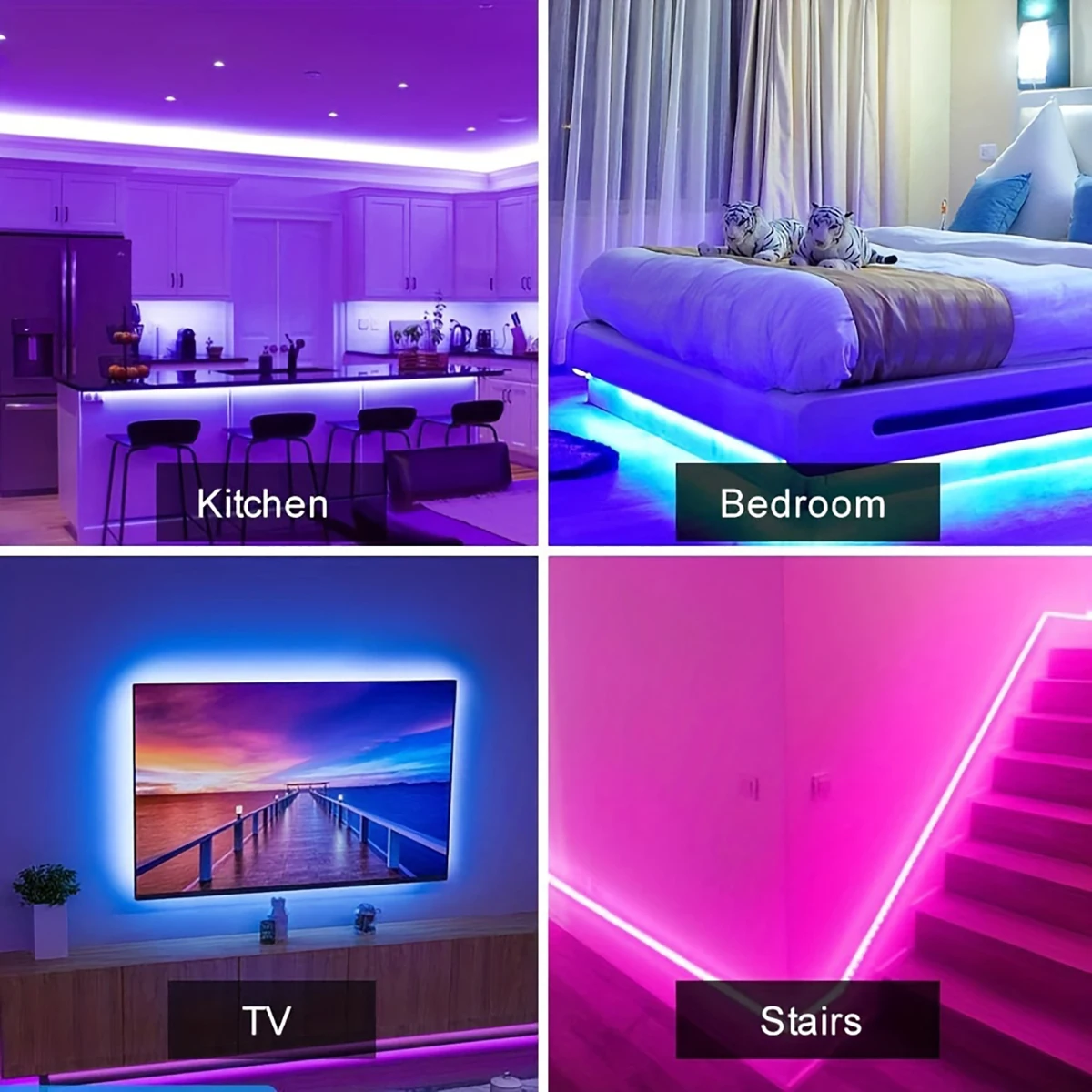 RGB Led Strip Lights with Remote Control Tape Lights Led Wall Room for Home Bedroom Party Decor TV Backlight