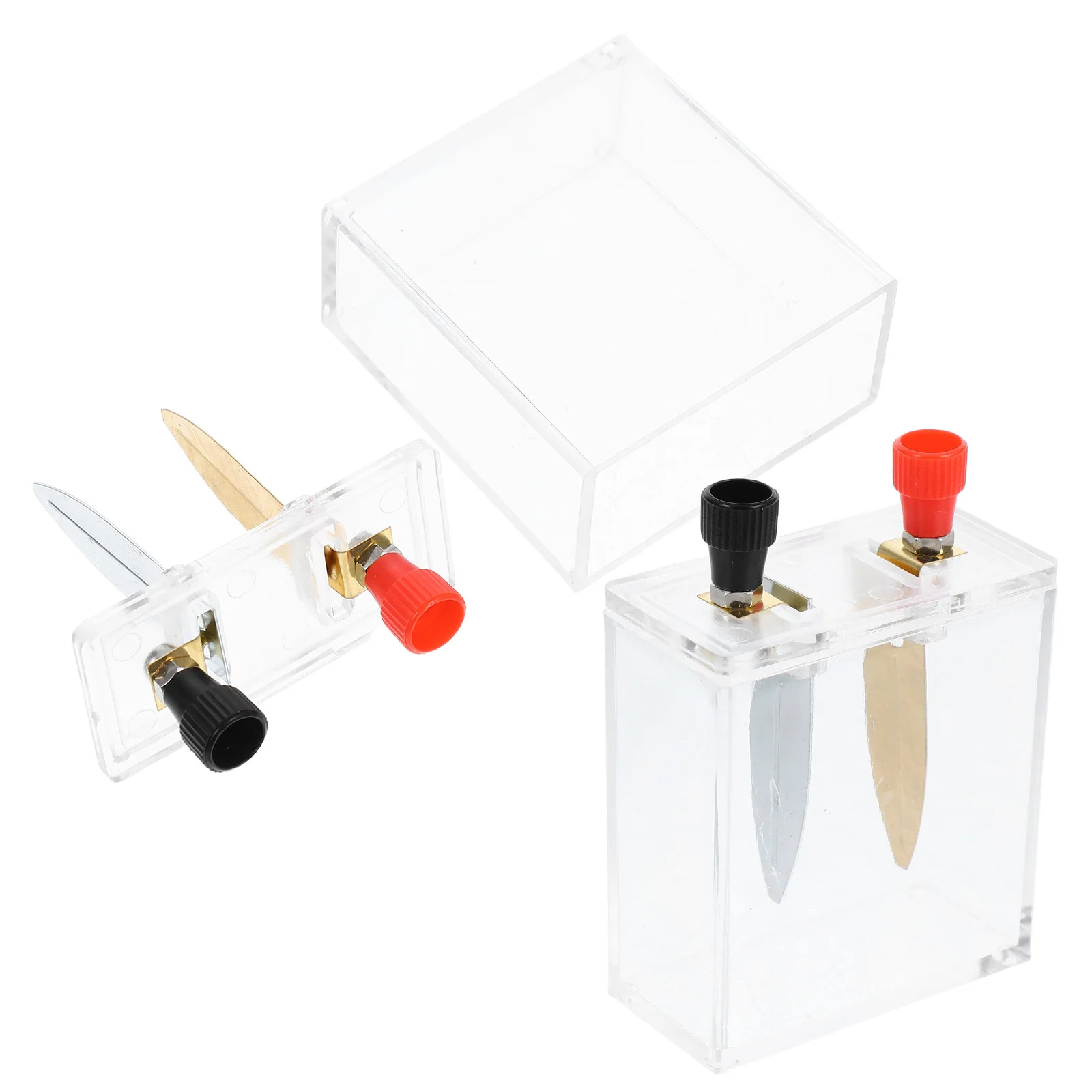 

2Sets Saltwater Experimental Kit Transparent Box Metal Plate DIY Liquid Classroom Science Stem Teaching Kit