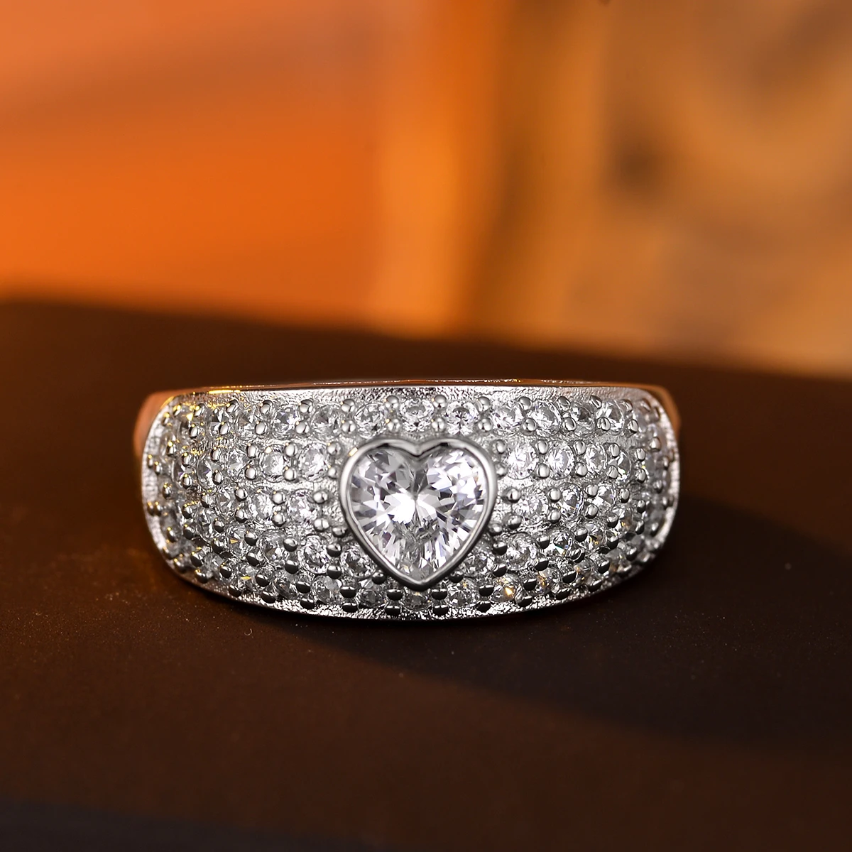 

925 Silver Women Wide Ring luxury star style inlaid 5A zirconia For daily wear engagement party occasions perfect as girlfriend