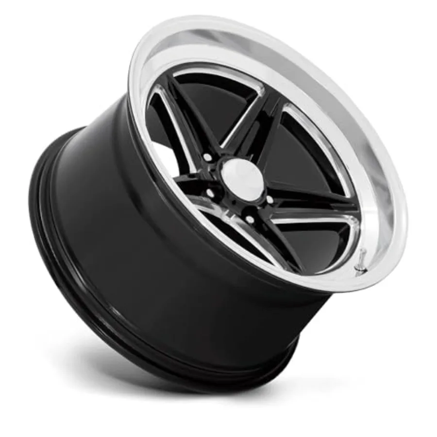 Vintage VN514 GROOVE 18X7 5X4.5 4 0mm GLOSS BLACK MILLED WITH DIAMOND CUT LIP