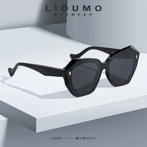 Imagen 2 del producto LIOUMO, gafas de sol de diseño de marca de lujo para mujer, gafas polarizadas a la moda para mujer, gafas con gradiente, gafas de conducción antideslumbrantes zonnebril