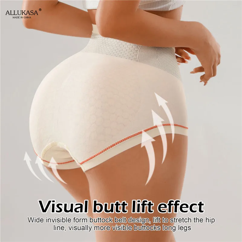 High Waist Women Panties Flat Belly Shaping Briefs Breathable Mesh Transparent Knickers Tummy Hip Lift Underpants