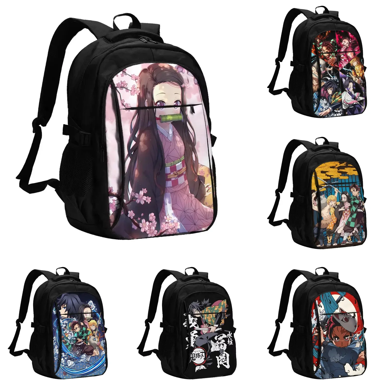 

Anime Demon Slayer Travel Laptop Backpack, Business Water Resistant Backpack with USB Charging Port, College Bag for Men & Women