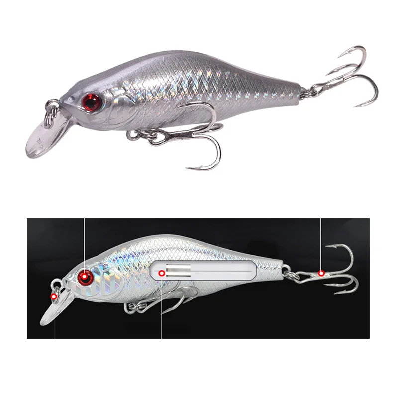 1 adet yüzer Minnow Jerkbait balıkçılık Lures yerçekimi denge sistemi Wobblers sert Crankbaits yavaş dalış Pesca bas Pike Swimbait