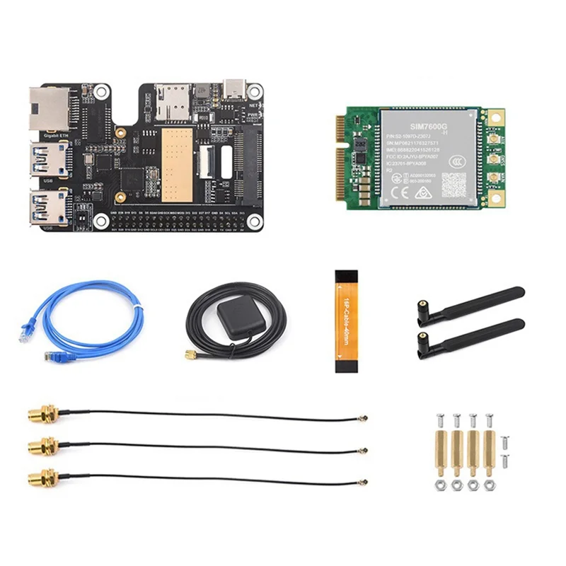 

Efficient For Raspberry Pi 5 Pcie To Minipcie 4G Gigabit Ethernet RJ45 USB HUB HAT+ Adapter Board With SIM7600G-H-PCIE 4G Module