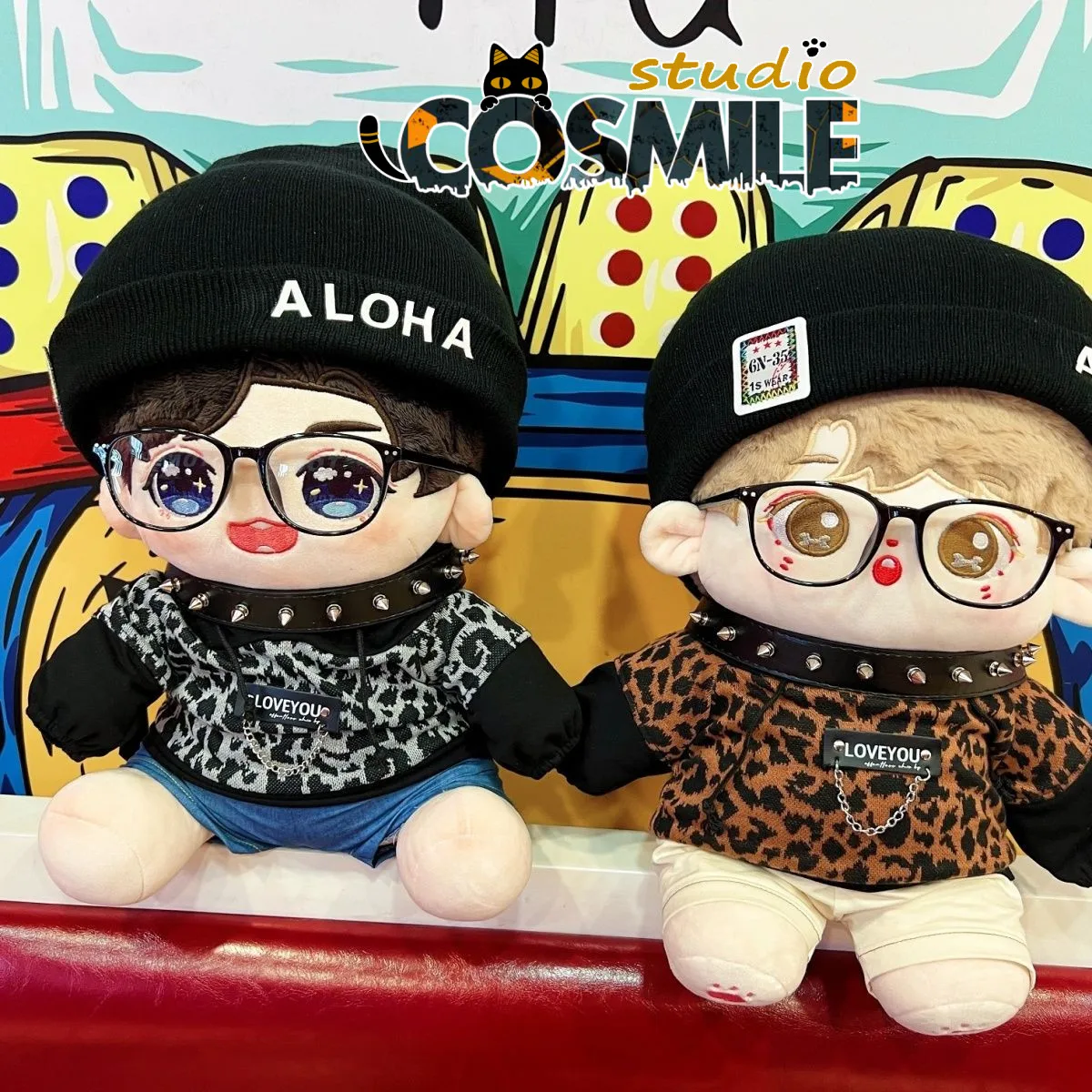 No attributes Kpop Star Idol Group Leopard Print Brother Suit For 40cm Plush Doll Clothes Cute Gift Gift Sa