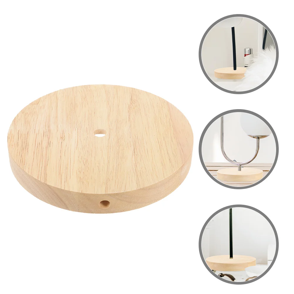 

Wooden Table Lamp Base Round Solid Wood No Burr Durable Easy Install for DIY Craft Display Night Lamp Light Parts Stand