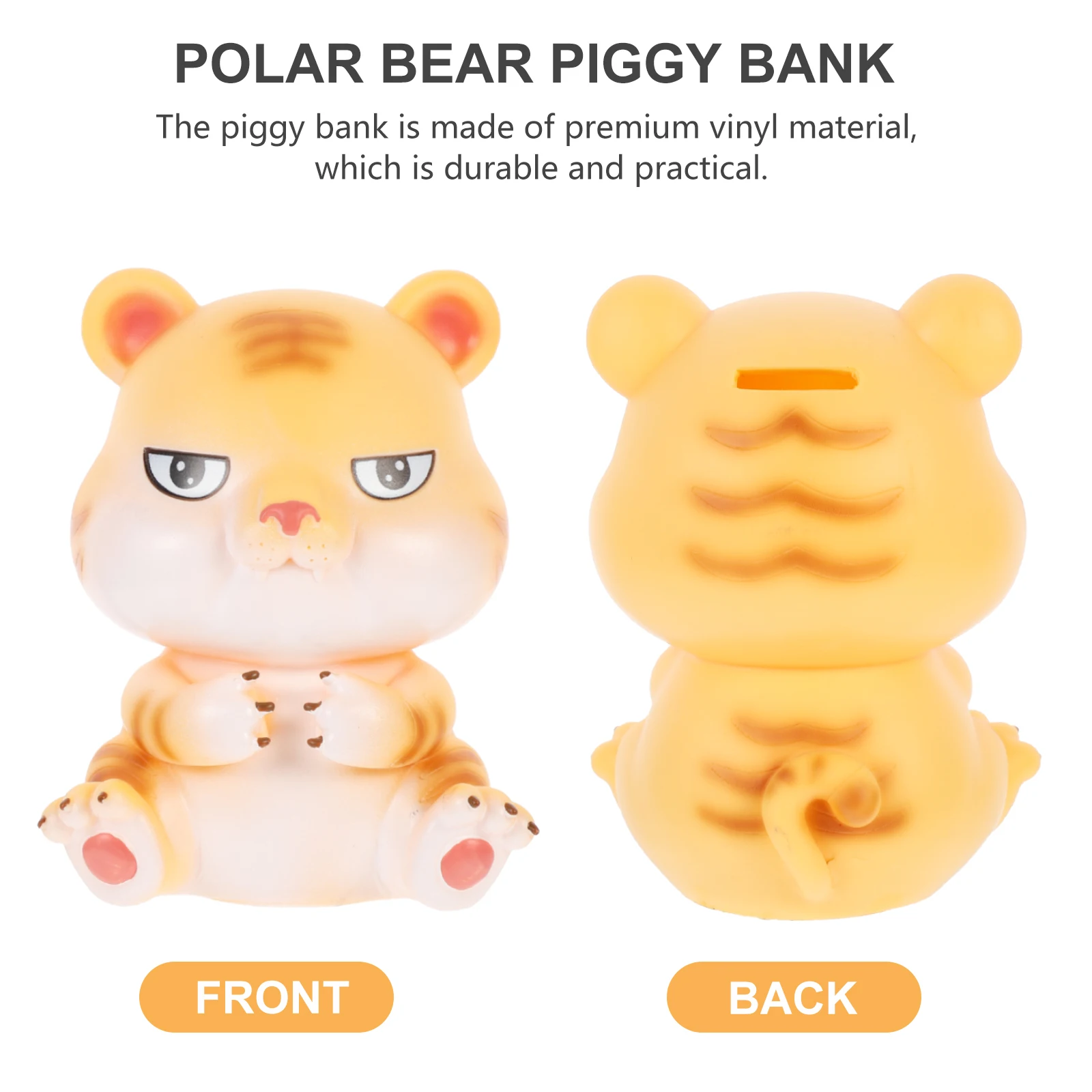 

1pc Vinyl Piggy Bank Adorable Tiger Coin Container Cute Tiger Change Jar For s Bedroom Living Room Decor Storage Organizer