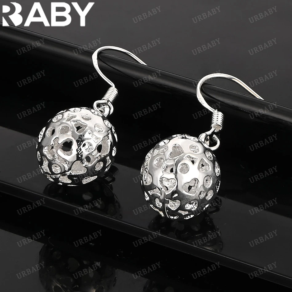 

URBABY 925 Sterling Silver Earrings Hollow Ball Drop Earrings For Women Jewelry Fashion Party And Daily Wear