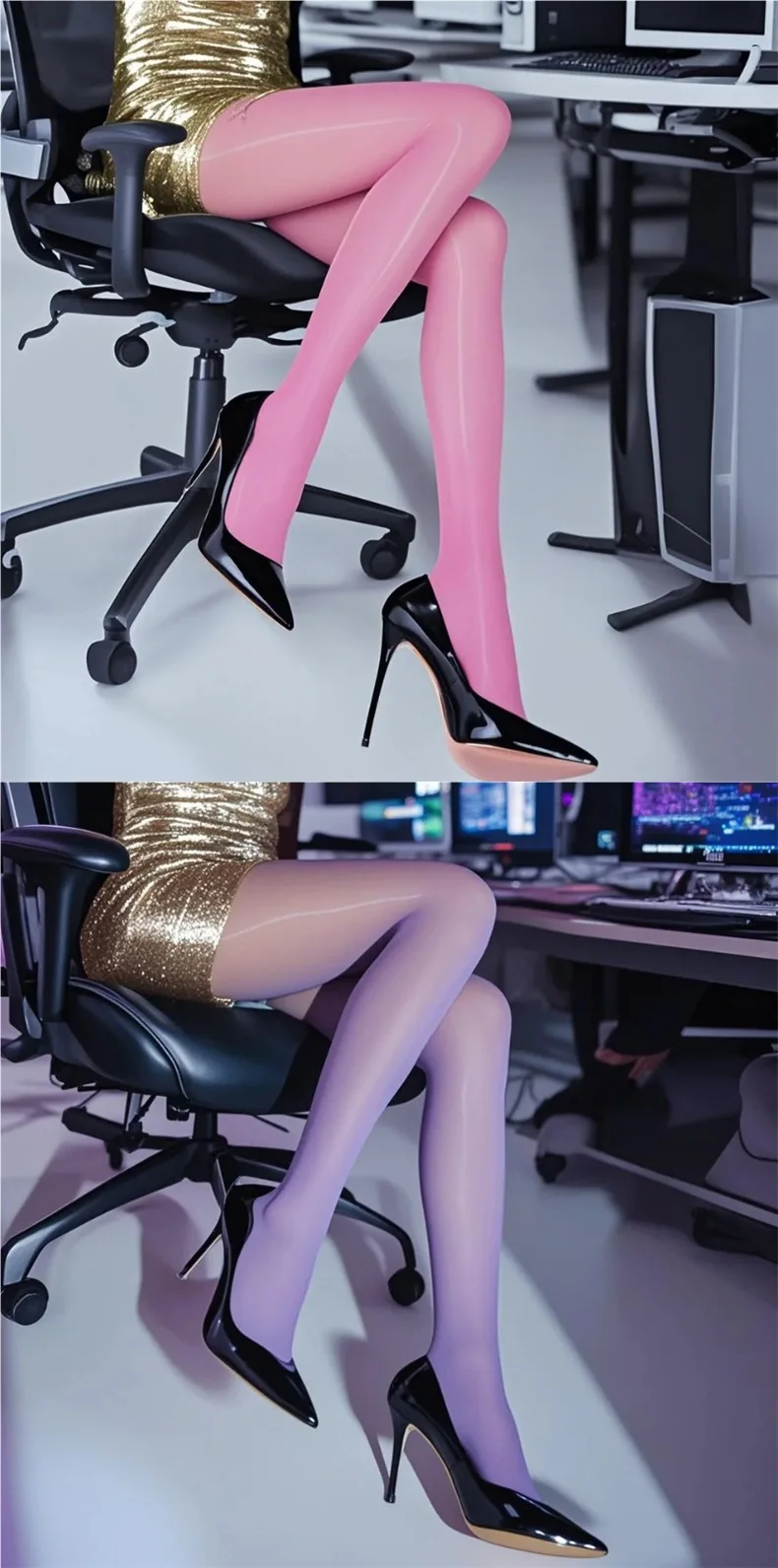 1 Packung glänzende Strumpfhosen für Damen in Übergröße, sexy Pferdeöl-Strumpfhosen, Leggings, nahtlos, hohe Taille, elastisch, durchsichtig, glänzende Strümpfe, Socken – Detail 4