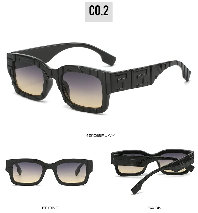 Personalisierte Sonnenbrille mit quadratischem Charakter, literarische Jelly-Farbe, Hipster-Street-Style-Sonnenbrille, Alltagsaccessoires für Damen – Detail 8