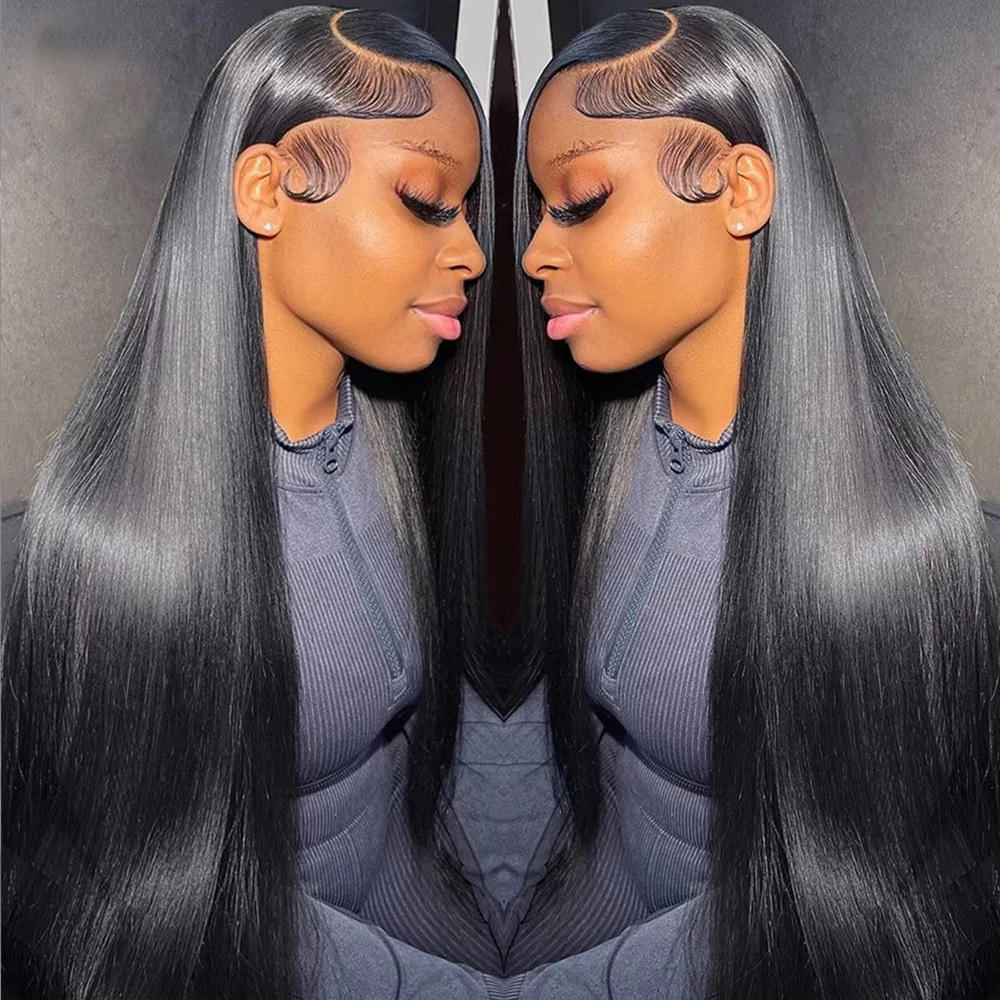 

13x6 Bone Прямые парики из натуральных волос на кружеве спереди Прозрачные прямые 13x4 Парик из натуральных волос на кружеве Предварительно сорванные парики с застежкой 5x5