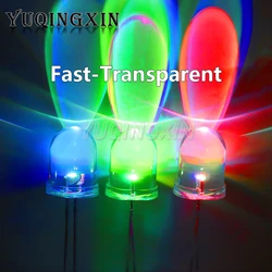 10pcs F10 10mm Fast / Slow RGB Flashing Red Green Blue Rainbow Multi Color Light Emitting Diode Round LED Full Color DIY Kit