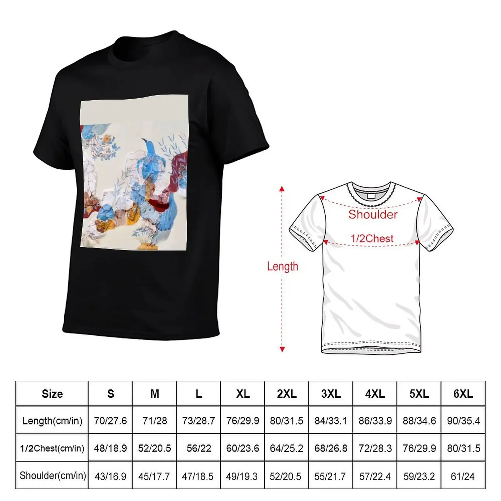 Minoan Blue Bird Fresco Knossos T-Shirt summer top graphic tee shirt t shirts for men cotton