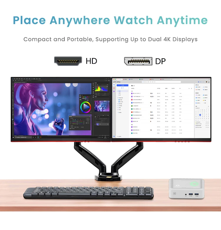 جديد Genmachine AMD Ryzen 3 2500U ما يصل إلى كمبيوتر صغير DDR4 8G RAM NVME 256G SSD Wifi5 BT 4.2 كمبيوتر ألعاب RX كمبيوتر ألعاب #2