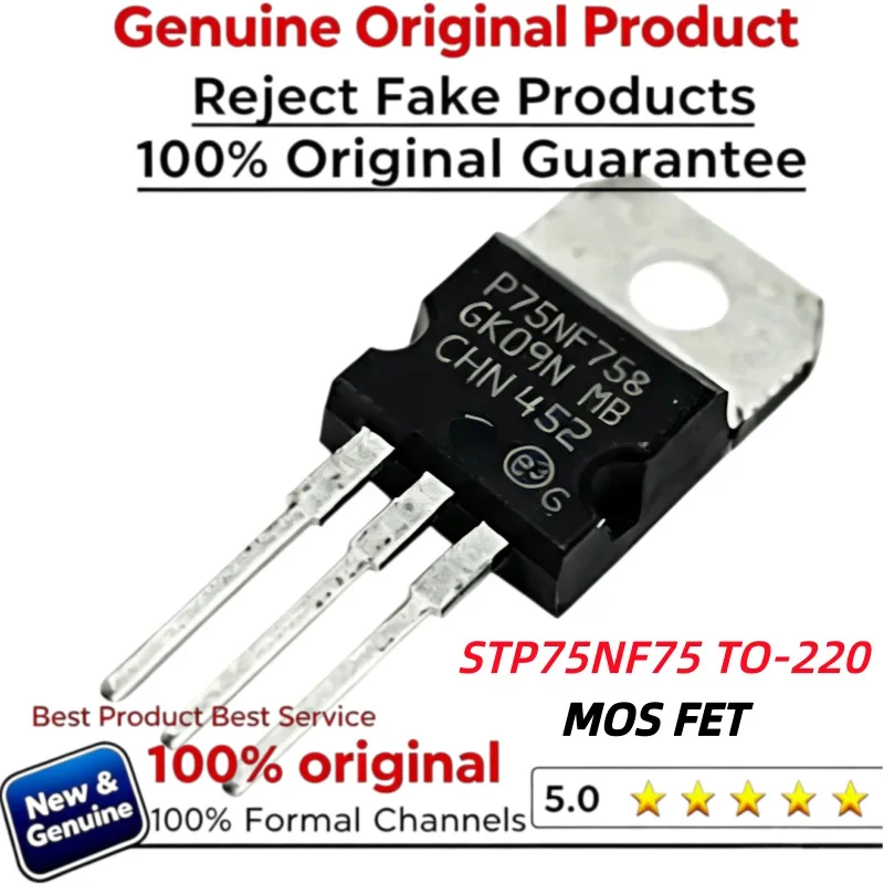 10-20-50pcs 100% new original MOSFET STP75NF75 P75NF75 75NF75  Transistor 75A 80V TO-220