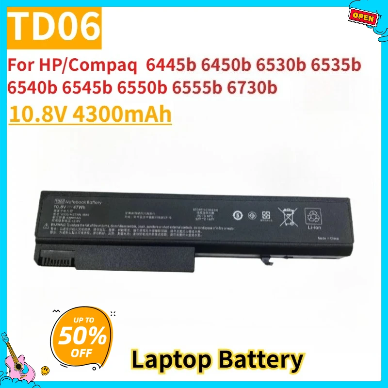 

New Replacement Laptop Battery TD06 10.8V 4300mAh for HP/Compaq 6445b 6450b 6530b 6535b 6540b 6545b 6550b 6555b 6730b
