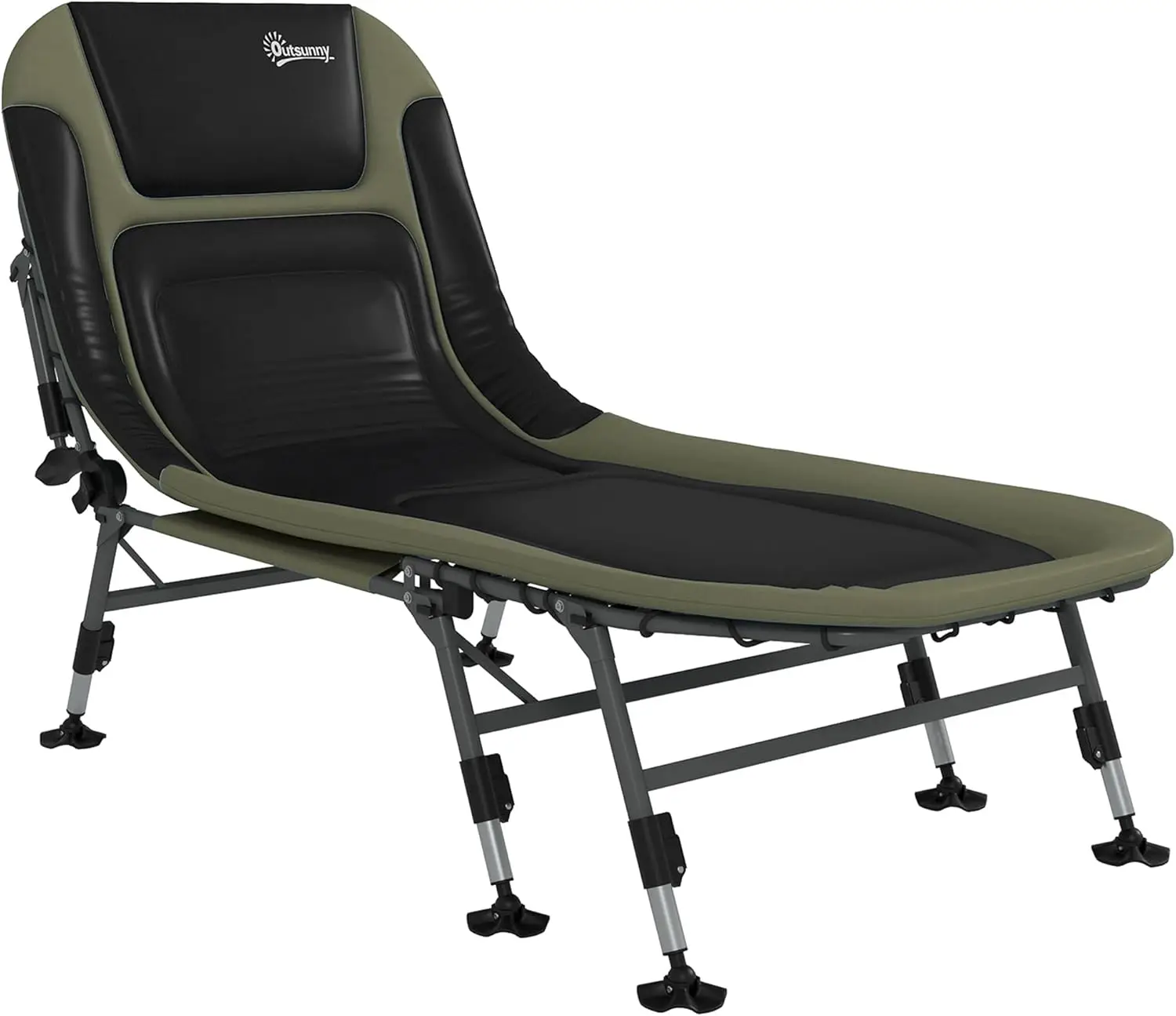 Adults, Folding Bed with Soft Padded Cushions & Headrest, 180° Adjustable Reclining Lounger, Heavy Duty and Portable with a 400