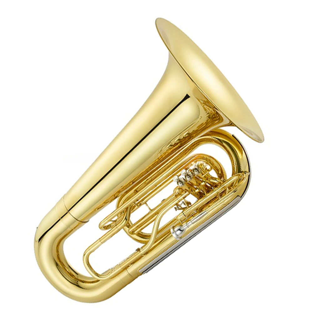 High Quality Bb Key Gold 4 Piston Marching Tuba JYTU0754