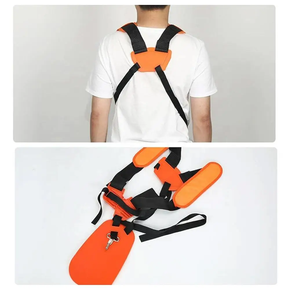 Adjustable Grass Trimmer Harness Dual Shoulder Strap Padded Lawn Mower Belt with Quick-Release for Brush Cutter Weed Wacker