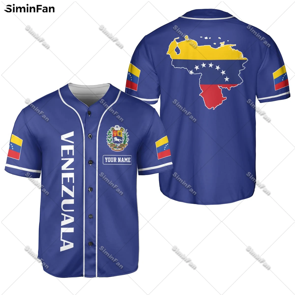 

Custom Name Venezuela Coat Of Arms Baseball Jersey Shirt 3D Printed Mens Summer Collarless Tee Unisex Sporty Tshirt Female Top