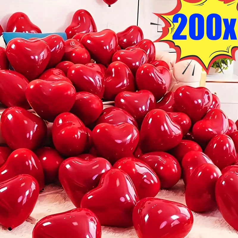 10-200 sztuk balony z czerwonym sercem nadmuchiwany balon lateksowy na walentynki wesele rocznica materiały dekoracyjne hurtownia
