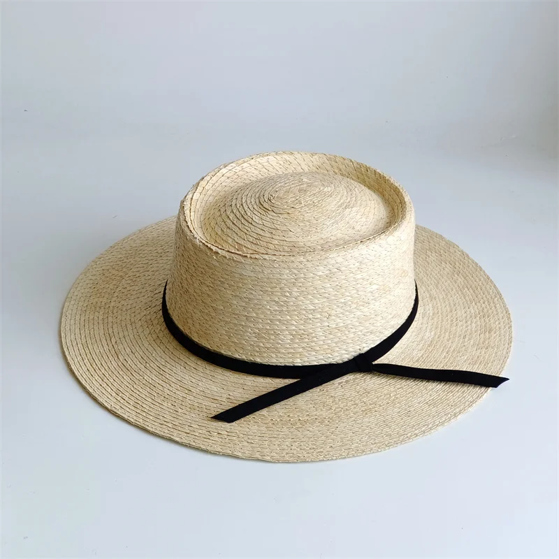 Straw Faux Suede Cord Accessory 100% Palm Leaf for Women Natural PALM LEAF VISOR Wide Brim Sun Cap Summer Beach Hat Men's