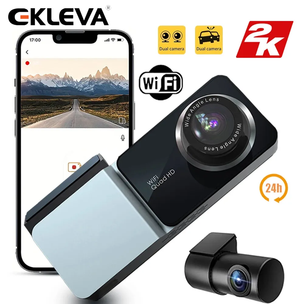 

EKLEVA 2K Dual-lens Front And Rear Car DVR With High-definition Night Vision Dash Cam, Wi-Fi Mobile Phone Viewing