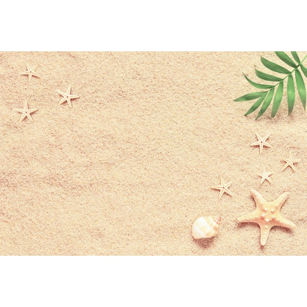 Summer Beach Photography Backdrop Tropical Seaside Beach Sand Starfish Shell Baby Birthday Holiday Party Background Photo Studio