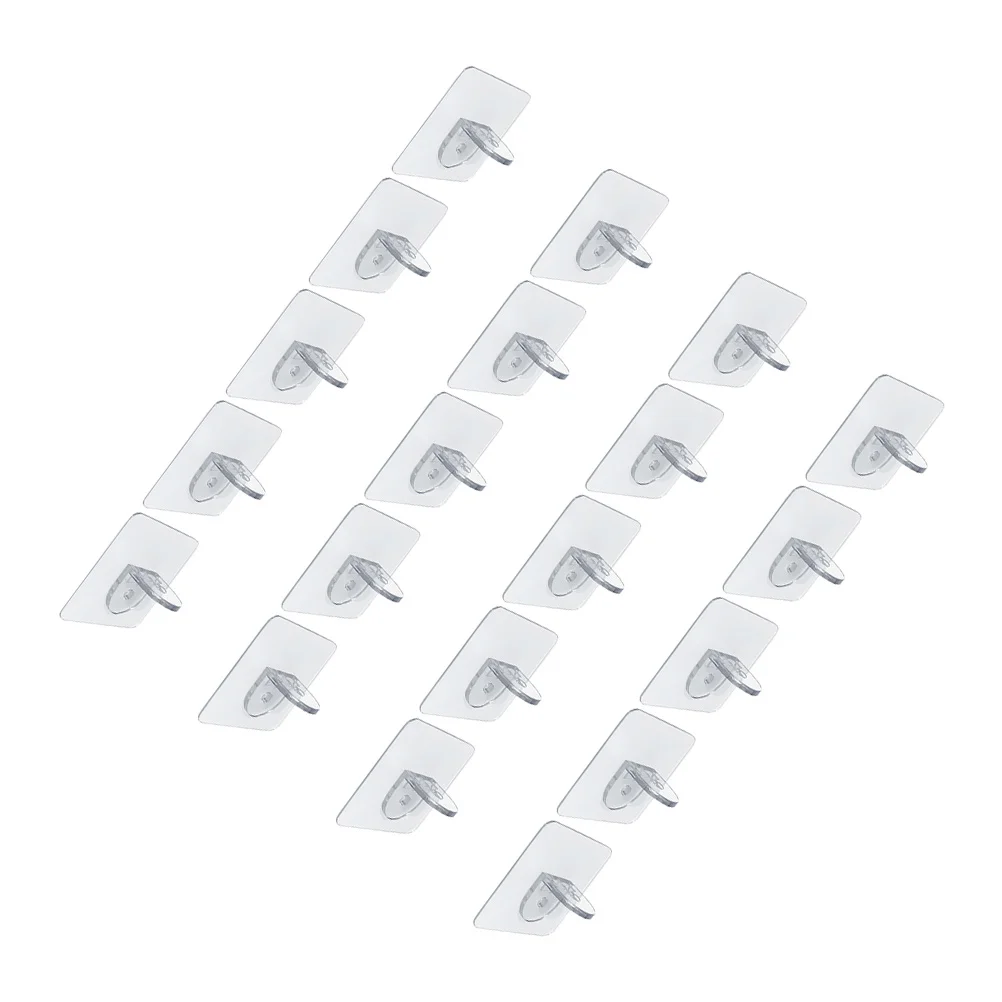 20 Pcs Seamless Support Stickers Adhesive Pegs Shelf No Trace Cut off Wardrobe Partition Fixed Paste Hooks Pvc Plastic Clips