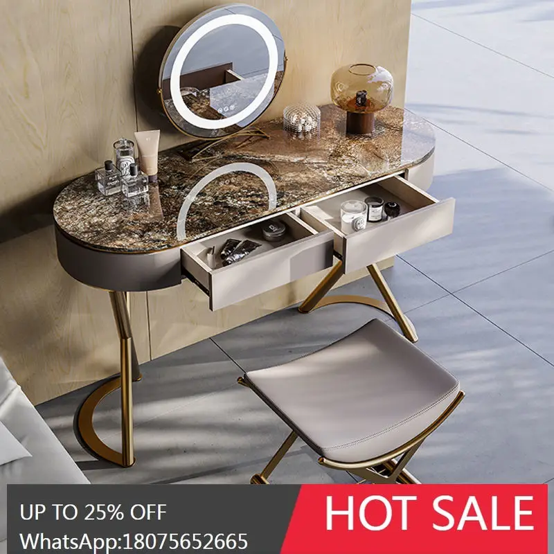 

SGF Italian Style Light Luxury Rock Board Makeup Table Modern Minimalist High-end Creative Table