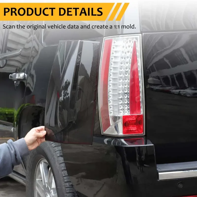 

ABS Smoked Black Car Tail Light Cover For Cadillac Escalade 2007-2014 Rear Lampshade Trim Tail Lamp Protection Case Accessories