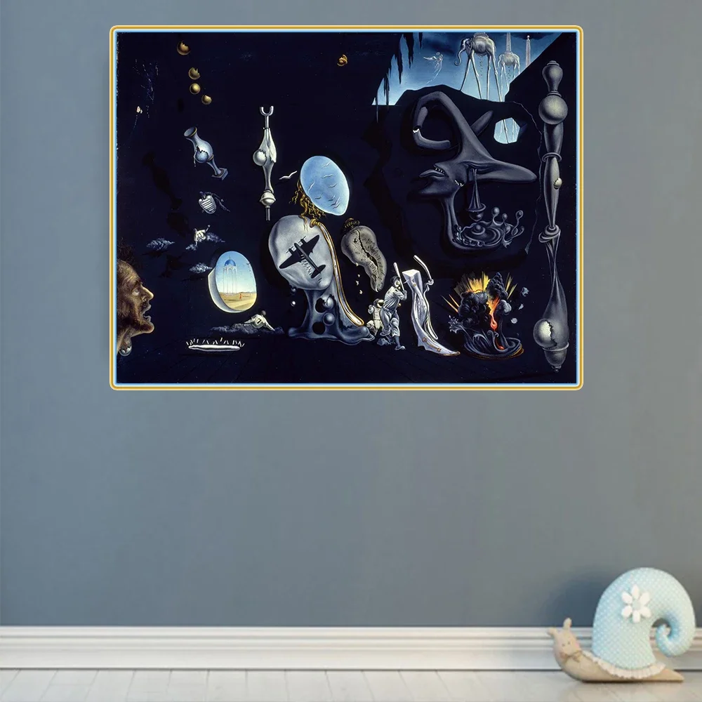 Citon Salvador Dali – amérinium et Atomica Melancholica idylle, peinture à l'huile sur toile, image d'art, décoration murale moderne, décoration de maison
