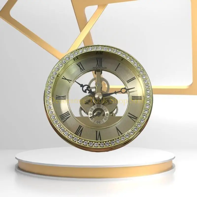 

QX2E 100mm Desk Clock with Quiet and Luxurious Crystal Detail Clocks for Business