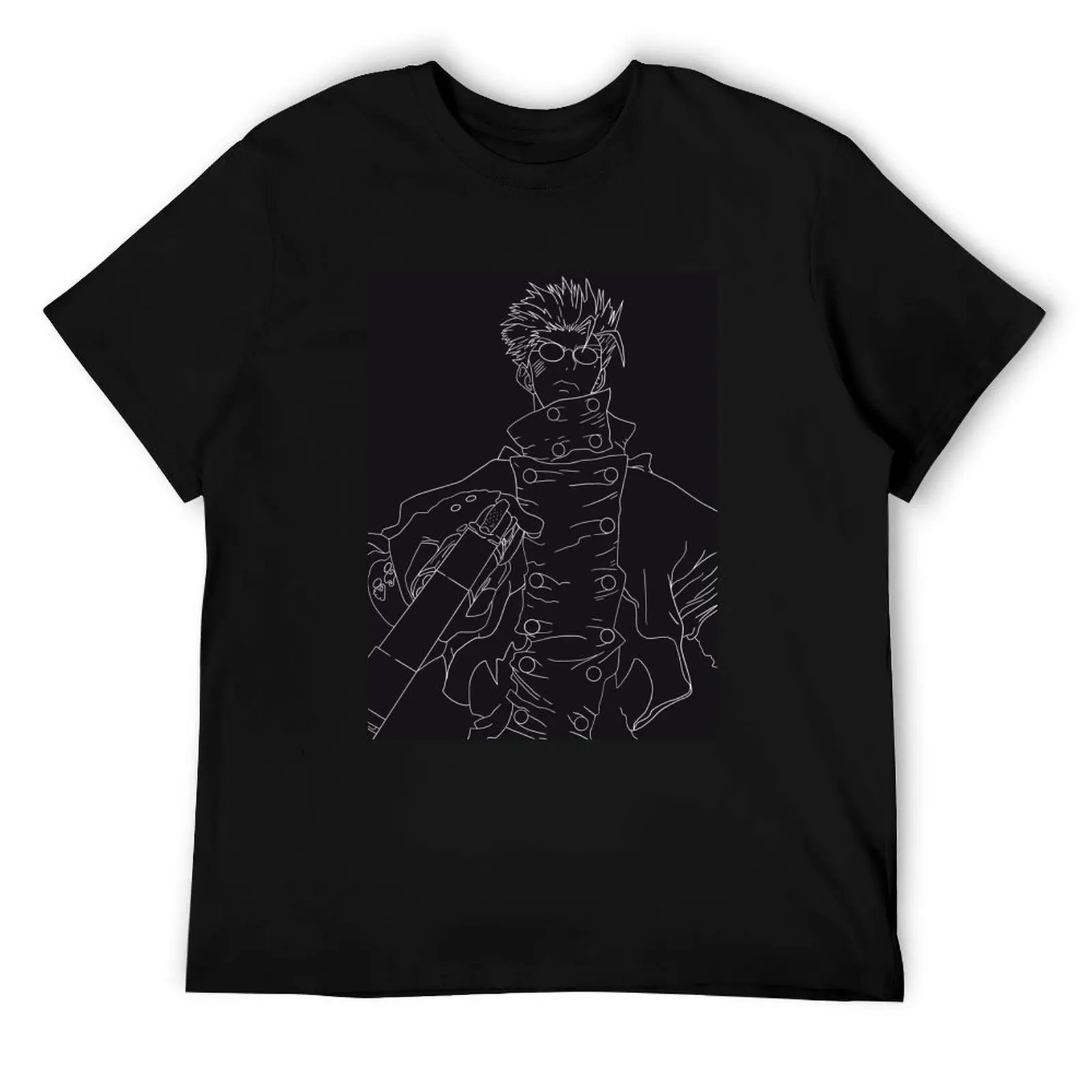 

Vash the Stampede (White Outline) T-Shirt t shirts for man cotton funny anime tshirt T-Shirt