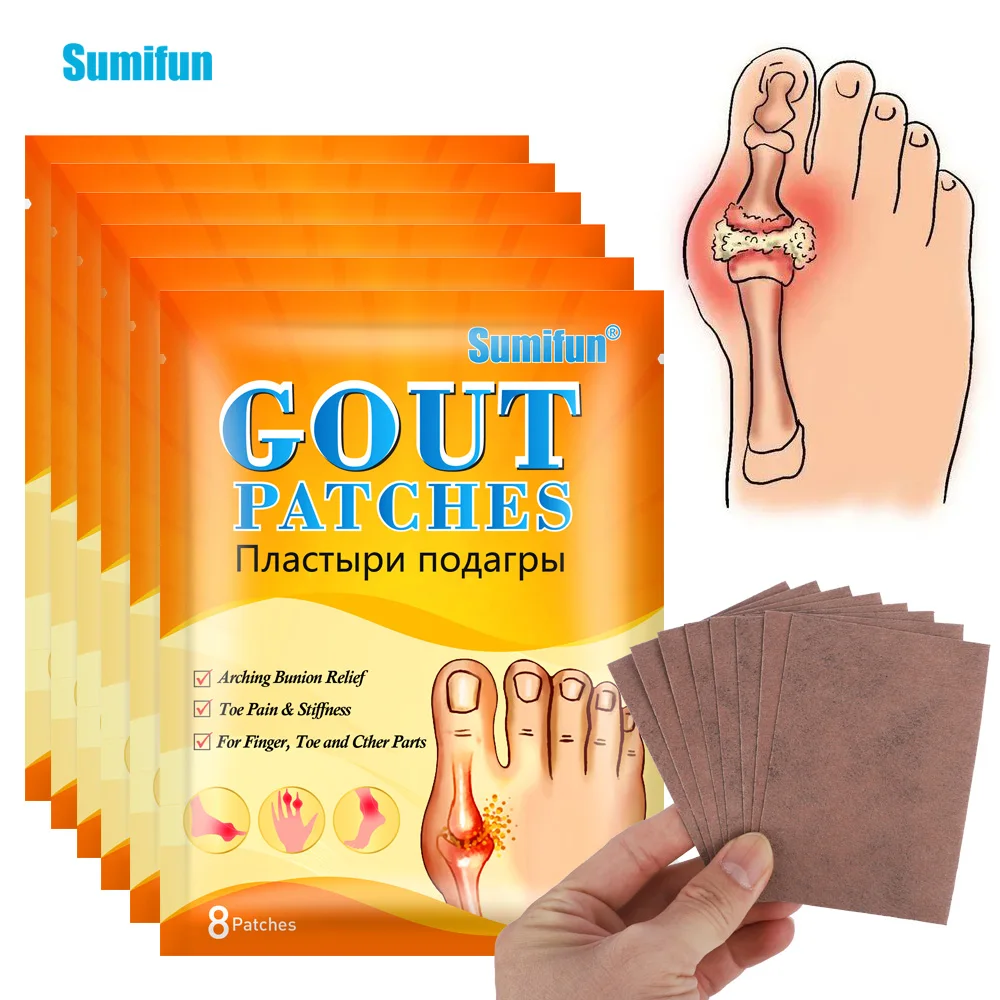 

8/24/48Pcs Sumifun Gout Patch Treatment Rheumatoid Arthritis Relieve Pain Sticker Toe Finger Swelling Ache Health Care Plaster