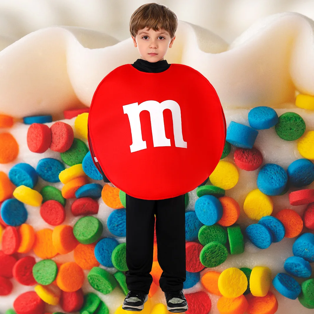 

2025 Halloween Food Delicious Treats Funny M&M's Costumes For Children's Kindergarten Stage Performances And Shows