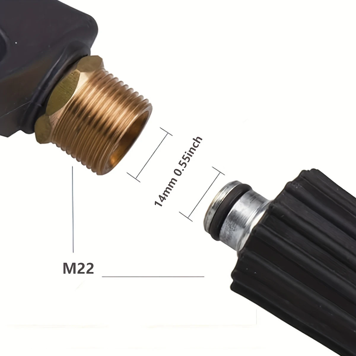 High-Pressure Aluminum Water Gun Set with 5 Quick Connect Nozzles for Car Wash and Garden Cleaning 1/4 Inch M22-14 Hose Fitting image 5