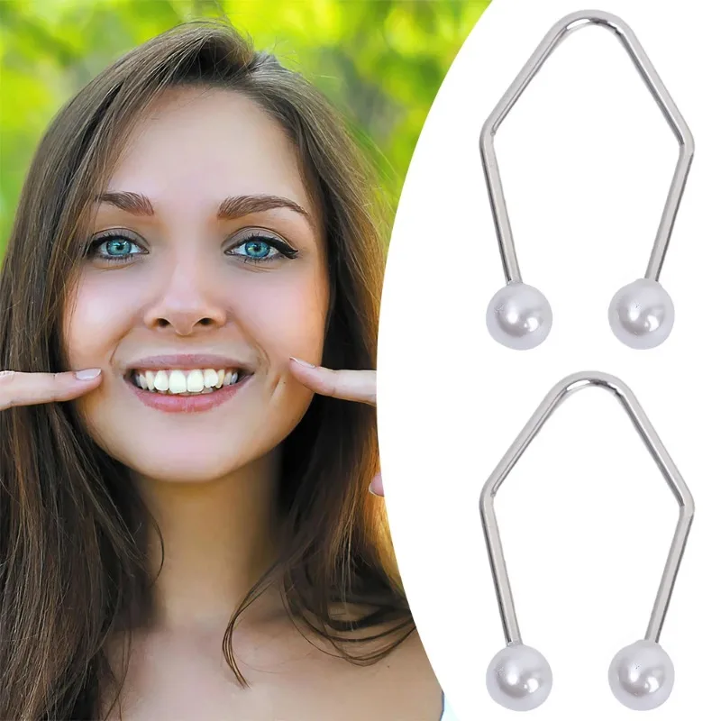 2 pz/set Dimple Makers per guance Dimple Trainer Face facile da indossare sviluppa un sorriso naturale per le donne accessori per gioielli di moda