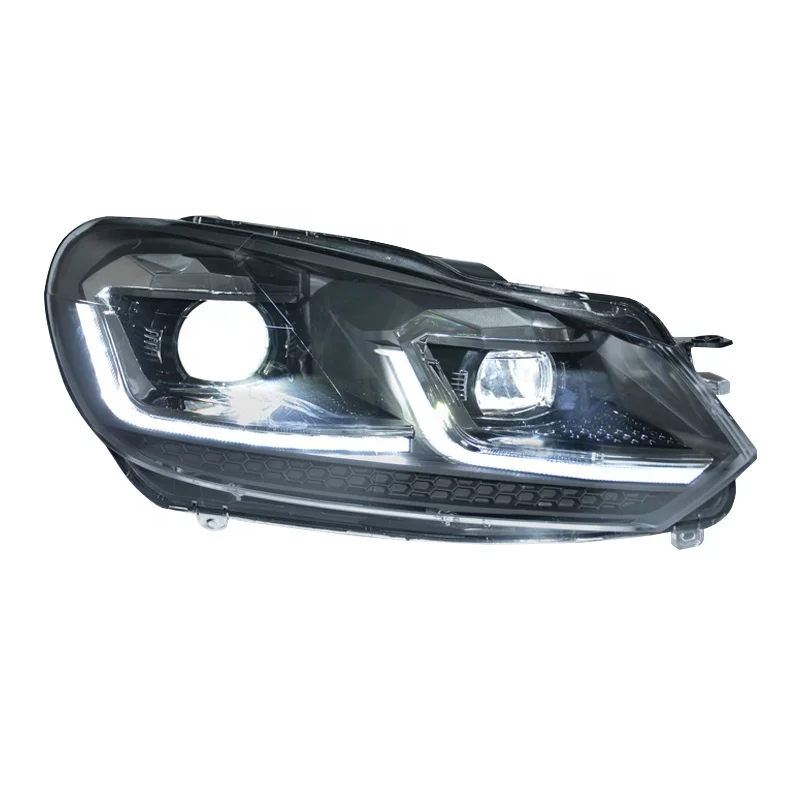 on Factory 7.5 style LED Xenon 2008 2009 2010 2011 2012 2013 2014 Front Headlamps Golf 6 Headlights For VW Golf MK6customcustom