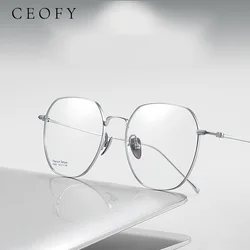 Ceofy Men Titanium Half Rim Eyeglasses Frame Ultra-Light Myopia Optical Prescription Glasses Frame New Men Eyewear High Quality