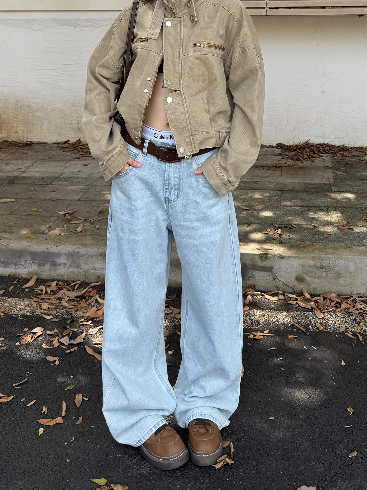 

Don Cry Американские ретро широкие джинсы Свободные повседневные длинные брюки для мужчин и женщин Модный бренд Удобный свободный крой