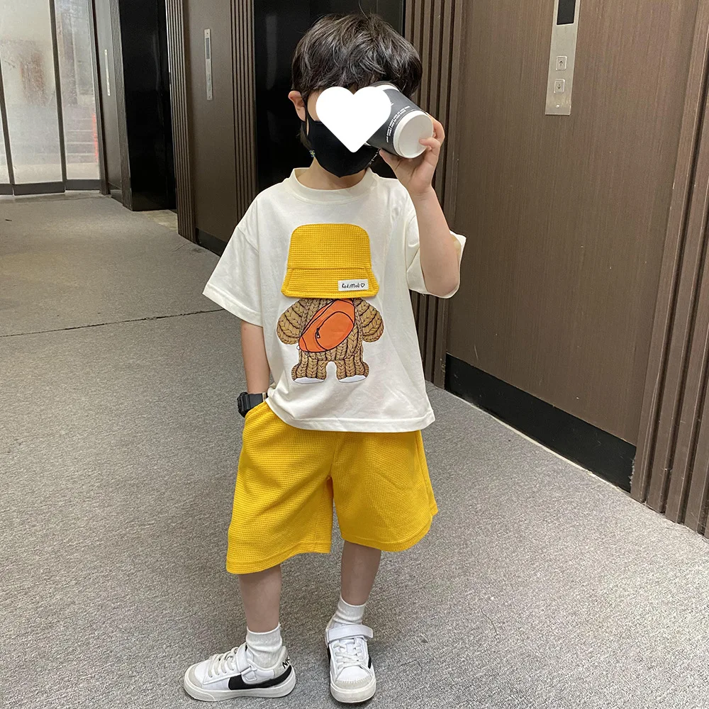 

Детские комплекты, летние футболки с героями мультфильмов для мальчиков, комплект из 2 предметов, крутой спортивный комплект для мальчиков