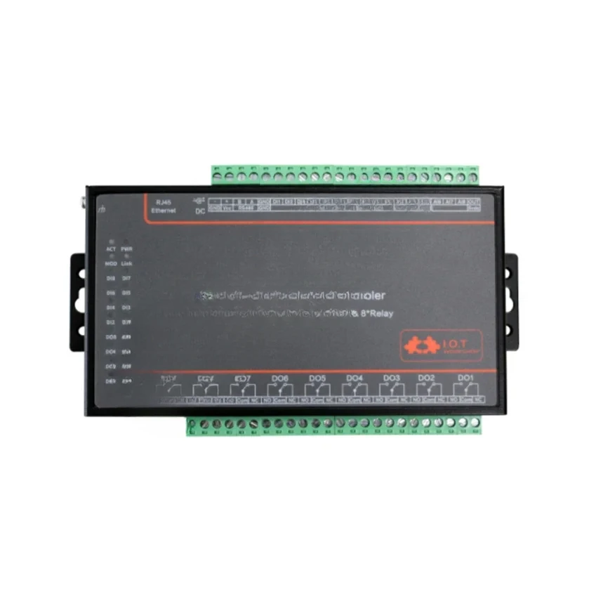 AI Digital Analog to RS485 Ethernet WIFI Serial Server Modbus HF6508 8 Way Remote I/O Controller Switch 8Ch Network Relay 8DI